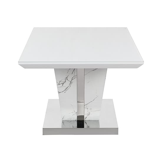 Merrill High Gloss Coffee Table In Vida Marble Effect Glass Top