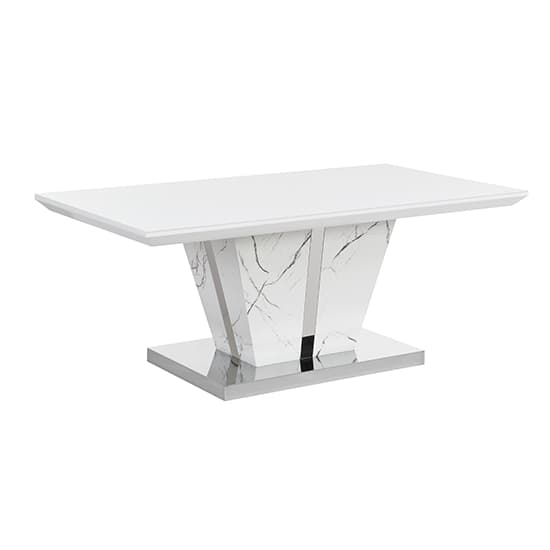 Merrill High Gloss Coffee Table In Vida Marble Effect Glass Top