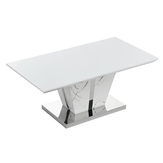 Merrill High Gloss Coffee Table In Vida Marble Effect Glass Top