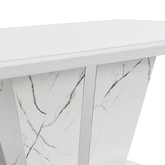 Merrill High Gloss Coffee Table In Vida Marble Effect Glass Top