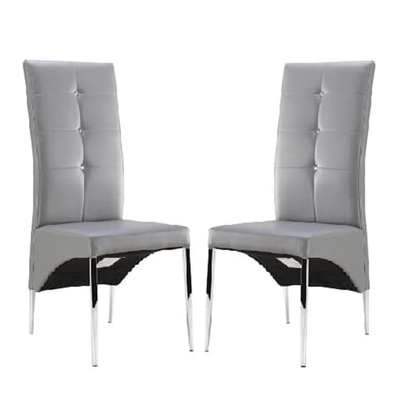 Merrill Large Filo Effect Dining Table 6 Versilia Grey Chairs