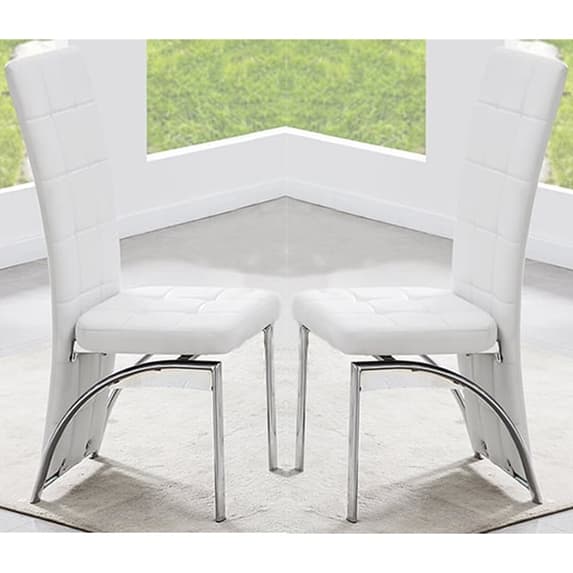 Merrill Small Filo Effect Dining Table 4 Riverton White Chairs
