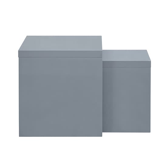 Metairie Square High Gloss Set Of 2 Nesting Tables In Grey