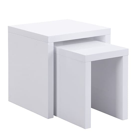 Metairie Square High Gloss Set Of 2 Nesting Tables In White