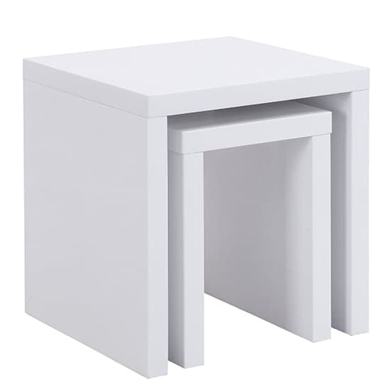 Metairie Square High Gloss Set Of 2 Nesting Tables In White