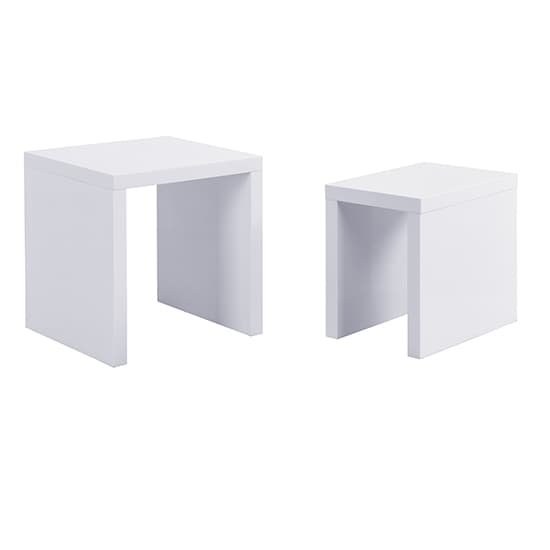 Metairie Square High Gloss Set Of 2 Nesting Tables In White