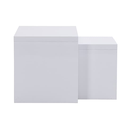 Metairie Square High Gloss Set Of 2 Nesting Tables In White