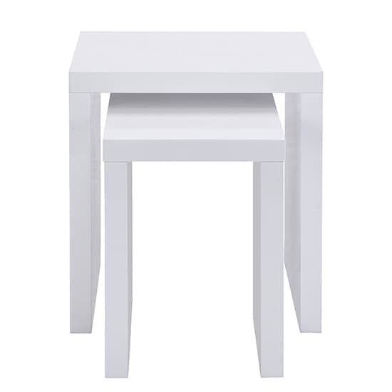 Metairie Square High Gloss Set Of 2 Nesting Tables In White