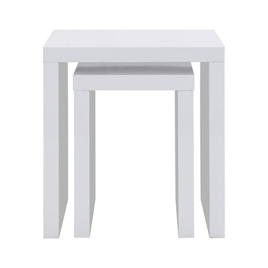 Metairie Square High Gloss Set Of 2 Nesting Tables In White