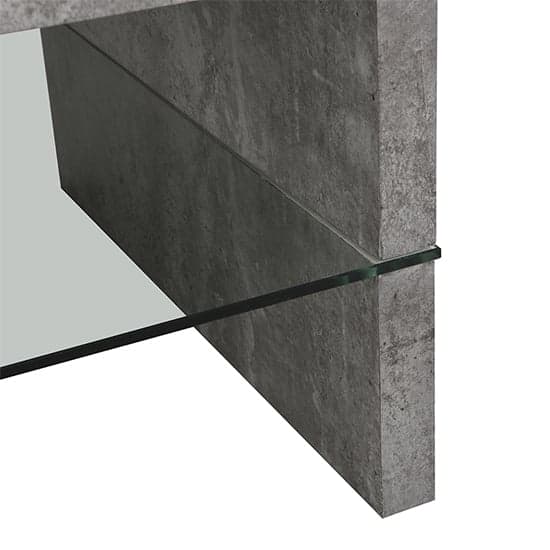 Monza Coffee Table In Concrete Effect With Glass Undershelf