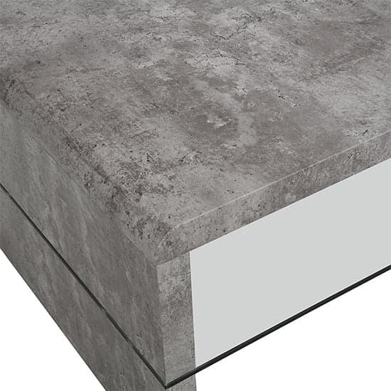 Monza Coffee Table In Concrete Effect With Glass Undershelf