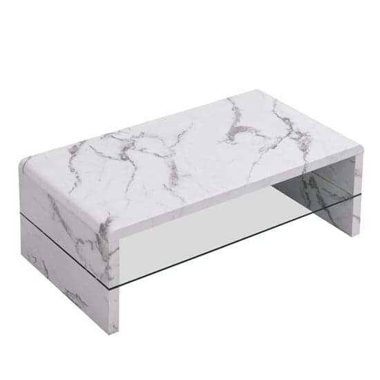 Monza High Gloss Coffee Table In Diva Marble Effect