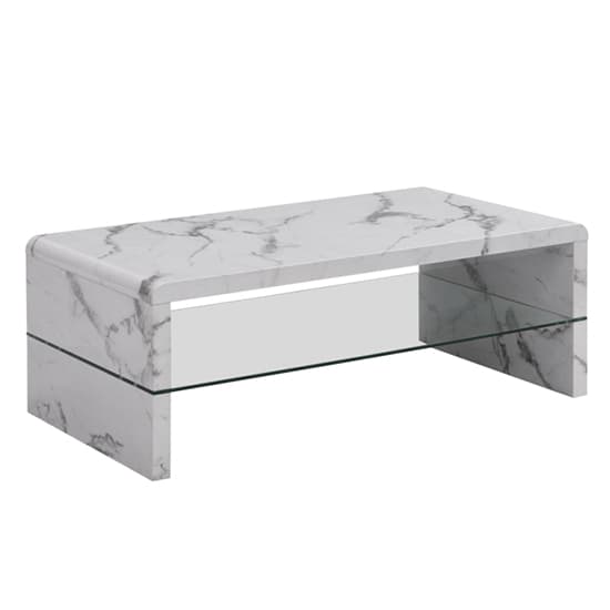 Monza High Gloss Coffee Table In Diva Marble Effect