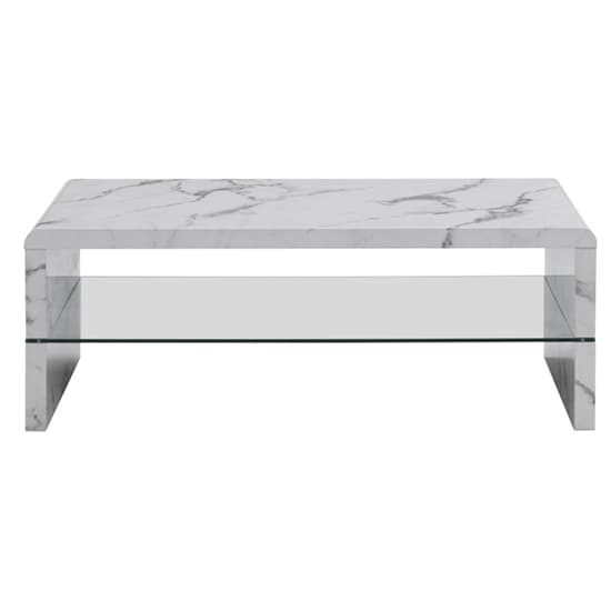 Monza High Gloss Coffee Table In Diva Marble Effect