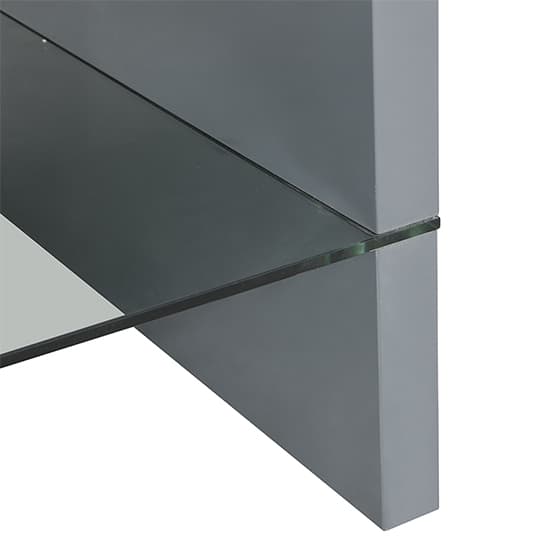 Monza High Gloss Coffee Table In Grey With Glass Undershelf