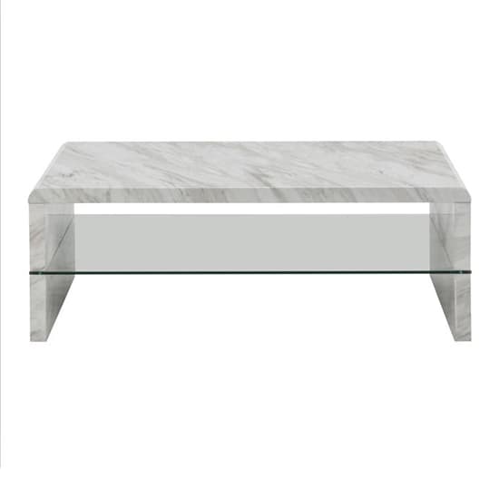 Monza High Gloss Coffee Table In Magnesia Marble Effect