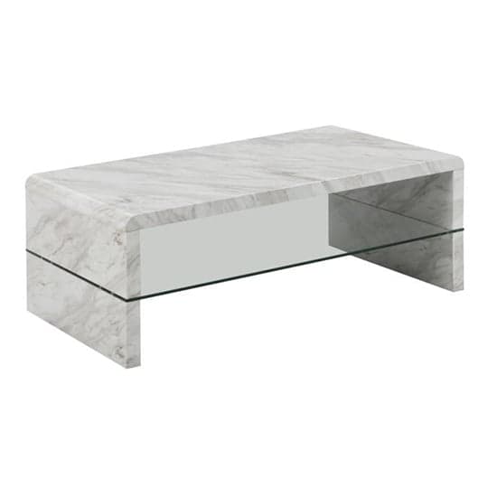 Monza High Gloss Coffee Table In Magnesia Marble Effect