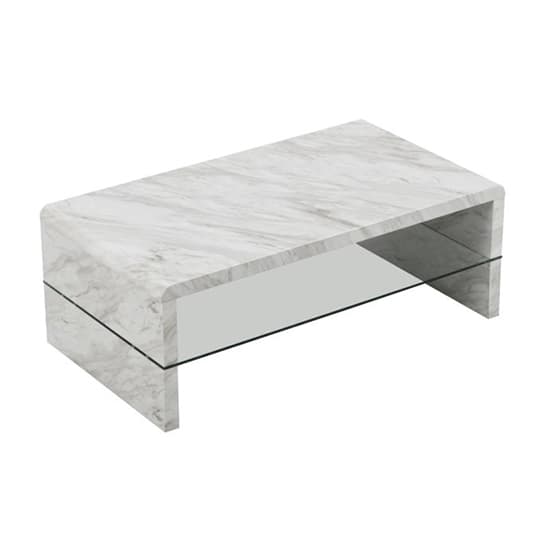 Monza High Gloss Coffee Table In Magnesia Marble Effect