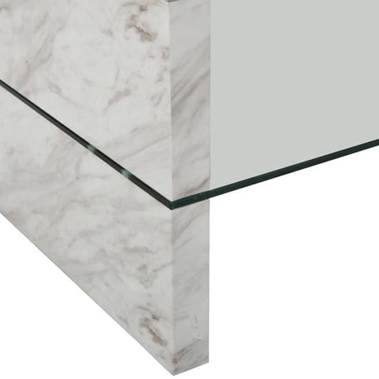 Monza High Gloss Coffee Table In Magnesia Marble Effect