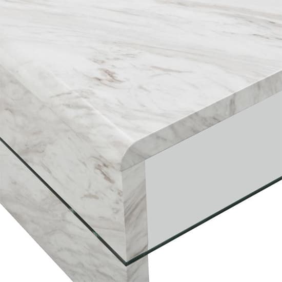 Monza High Gloss Coffee Table In Magnesia Marble Effect