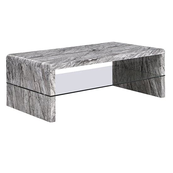 Monza High Gloss Coffee Table In Melange Marble Effect