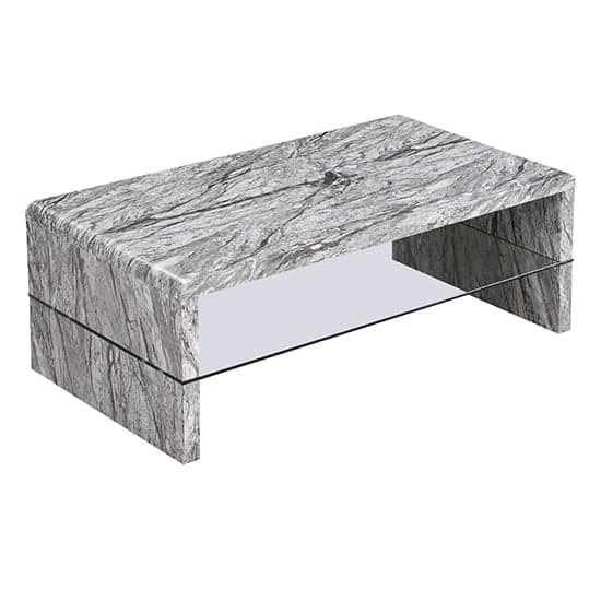 Monza High Gloss Coffee Table In Melange Marble Effect