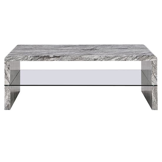 Monza High Gloss Coffee Table In Melange Marble Effect