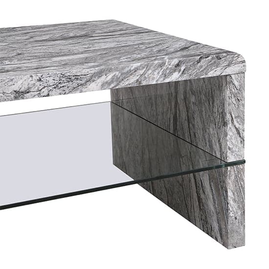 Monza High Gloss Coffee Table In Melange Marble Effect