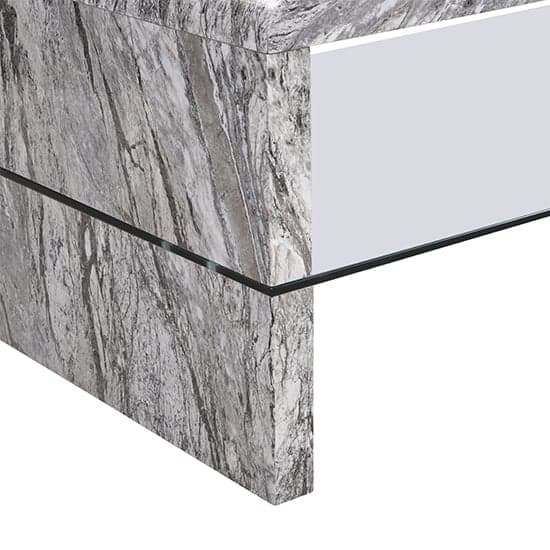 Monza High Gloss Coffee Table In Melange Marble Effect