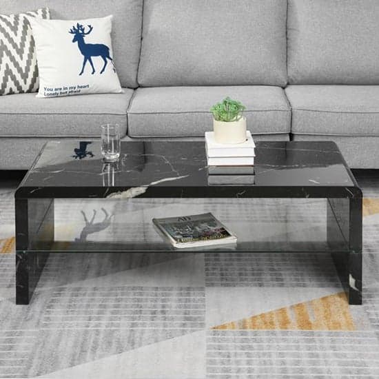 Monza High Gloss Coffee Table In Milano Marble Effect