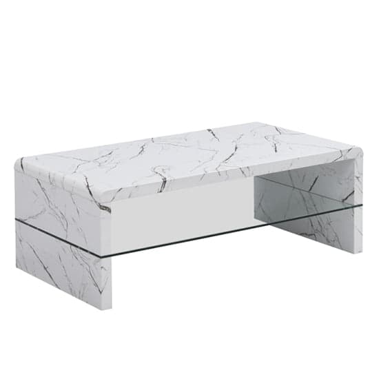 Monza High Gloss Coffee Table In Vida Marble Effect