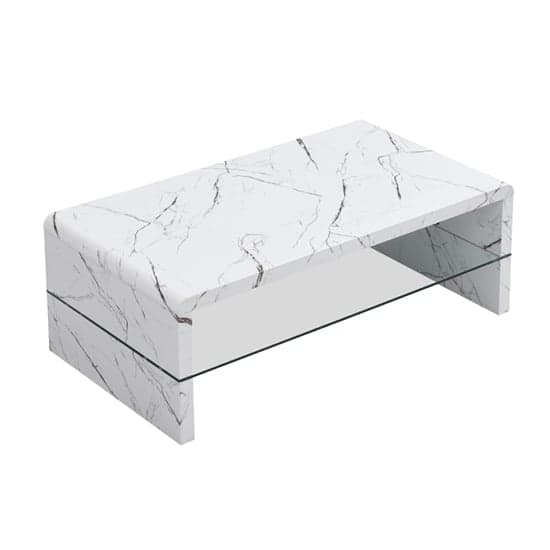 Monza High Gloss Coffee Table In Vida Marble Effect