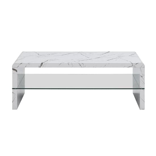 Monza High Gloss Coffee Table In Vida Marble Effect