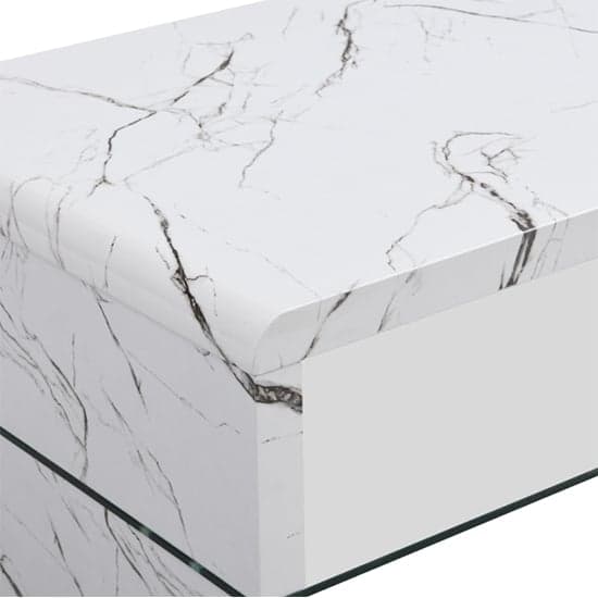 Monza High Gloss Coffee Table In Vida Marble Effect