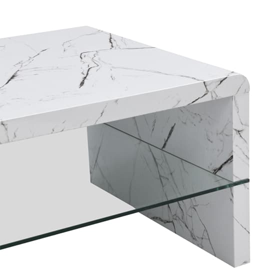 Monza High Gloss Coffee Table In Vida Marble Effect