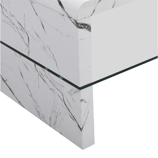 Monza High Gloss Coffee Table In Vida Marble Effect