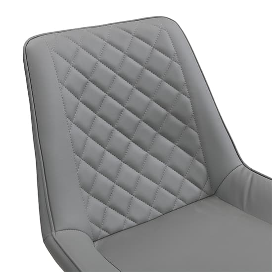 Ostend Faux Leather Bar Chair In Grey With Anthracite Legs