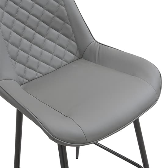 Ostend Faux Leather Bar Chair In Grey With Anthracite Legs