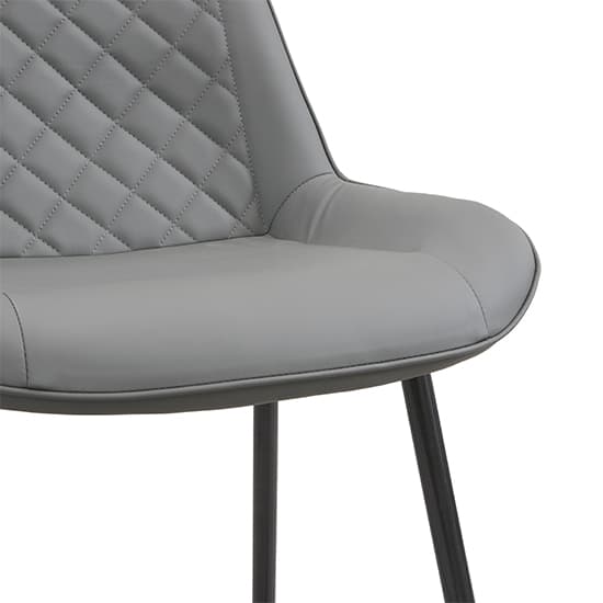 Ostend Faux Leather Bar Chair In Grey With Anthracite Legs