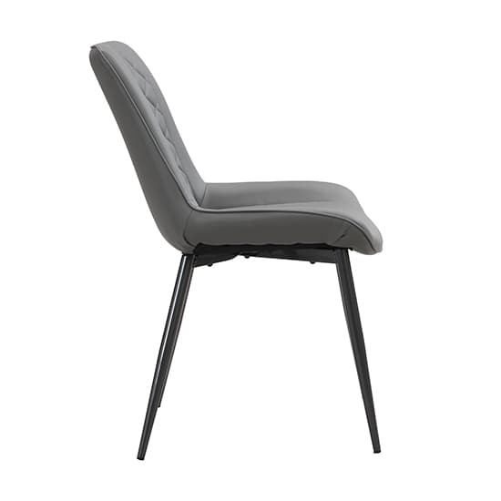 Ostend Faux Leather Dining Chair In Grey With Anthracite Legs