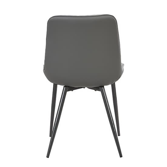 Ostend Faux Leather Dining Chair In Grey With Anthracite Legs