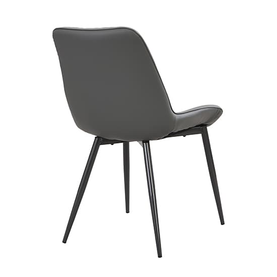 Ostend Faux Leather Dining Chair In Grey With Anthracite Legs