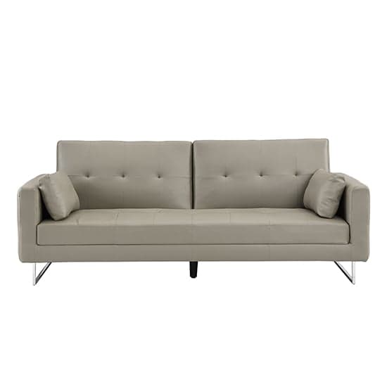 Paradise Faux Leather 3 Seater Sofa Bed In Grey