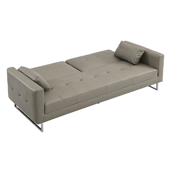 Paradise Faux Leather 3 Seater Sofa Bed In Grey