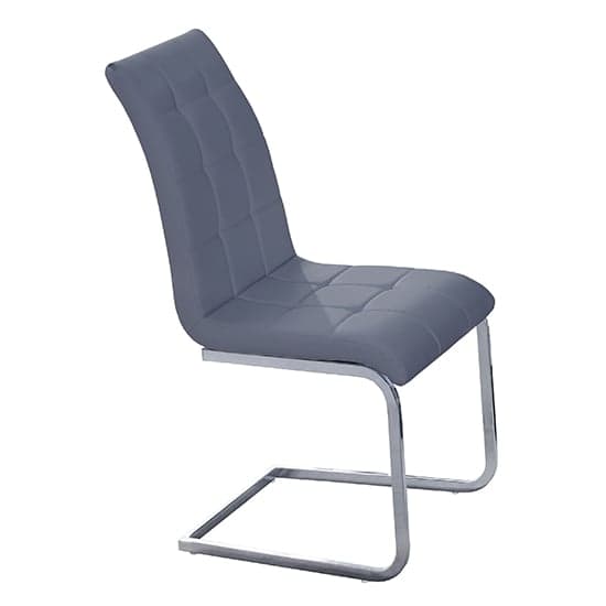 Paradise Faux Leather Dining Chair In Grey