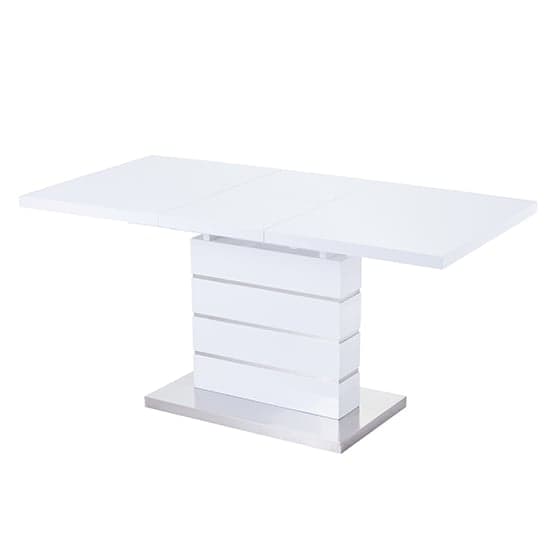 Parker Extending High Gloss Dining Table In White