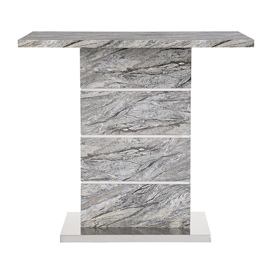 Parker High Gloss Bar Table Rectangular In Melange Marble Effect