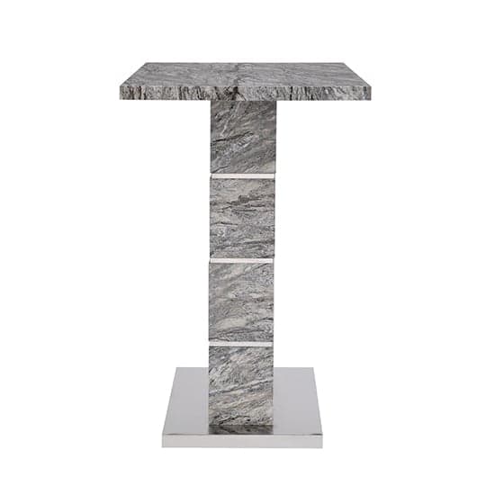 Parker High Gloss Bar Table Rectangular In Melange Marble Effect