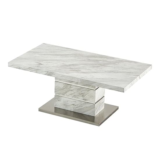 Parker High Gloss Coffee Table In Magnesia Marble Effect