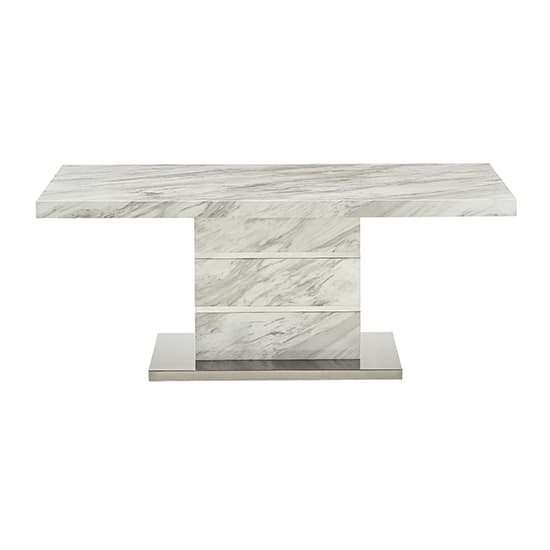 Parker High Gloss Coffee Table In Magnesia Marble Effect